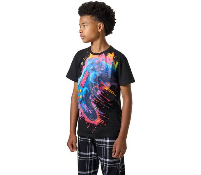 Gustav JR t-shirt, BLACK, Barn, 146-152
