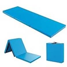 COSTWAY 180 x 60 x 5 cm mjuk golvmatta vikbar, gymnastikmatta, bärbar, yogamatta, vattenavvisande, gymnastikmatta, halkfri, fällmatta, fitnessmatta