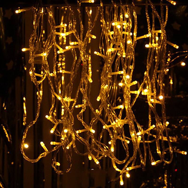 10m 100 led krans led strängljus fairy lights babysbreath ljus kedja ljus julfest bröllopsdekoration - Gul