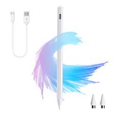 Dinow Pekskärmspenna, penna för surfplatta Stylus Pen kompatibel med Android/iOS/iPad/iPhone/surfplatta/smartphone, kapacitiv penna med 2 reservspets-vit