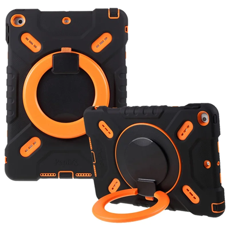 iPad 10.9" - 11" Pepkoo Swivel Spider Cover - Sort / Orange