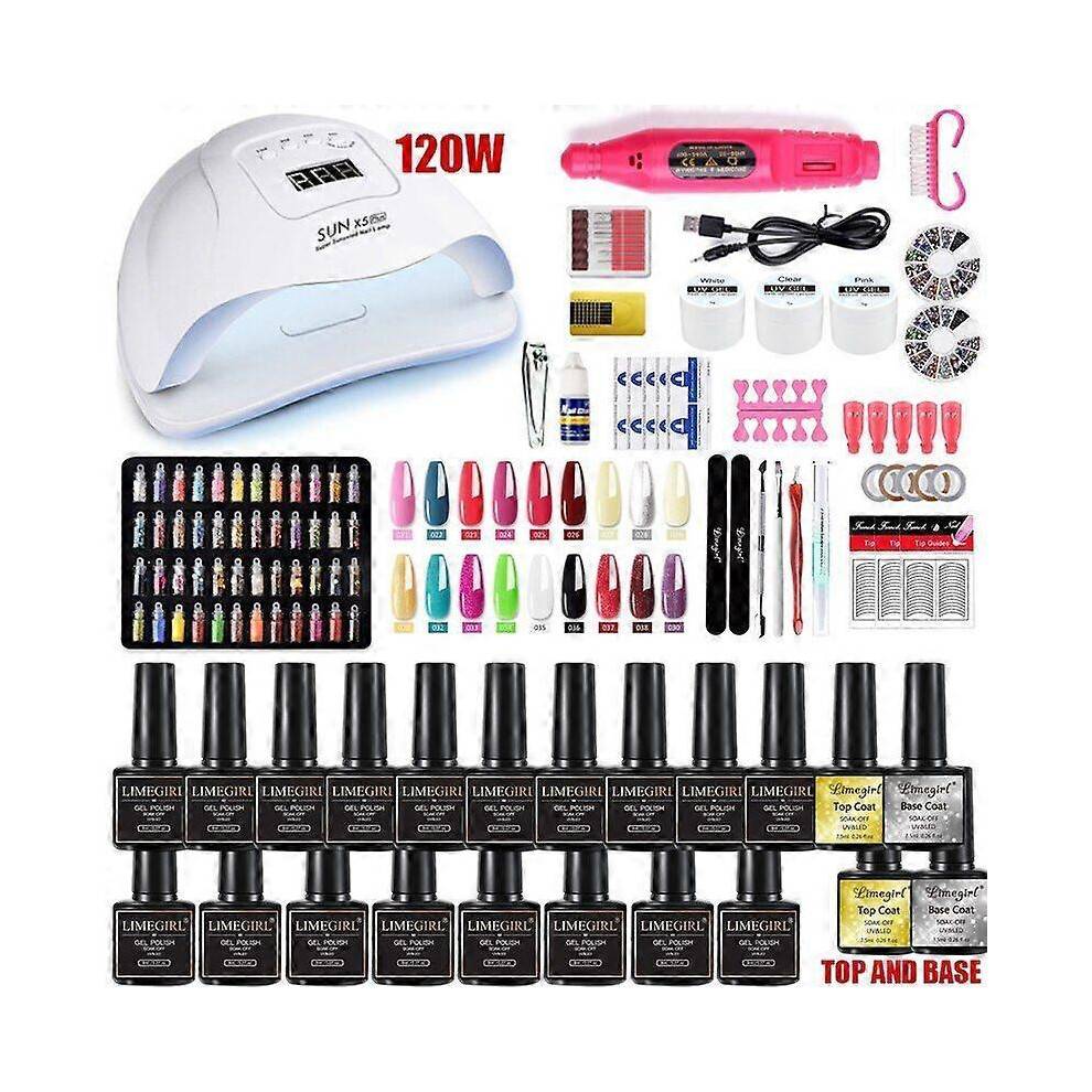 Poly Nail Gel Set for Nail Extensions Gel Nail Polish Set with LED Nail Dryer Manicure Set Kit 7