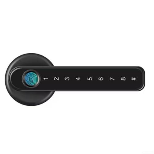 Zilimontt Smart Lock – fingeravtryck och knappsats dörrlås, smart dörrhandtag, svart
