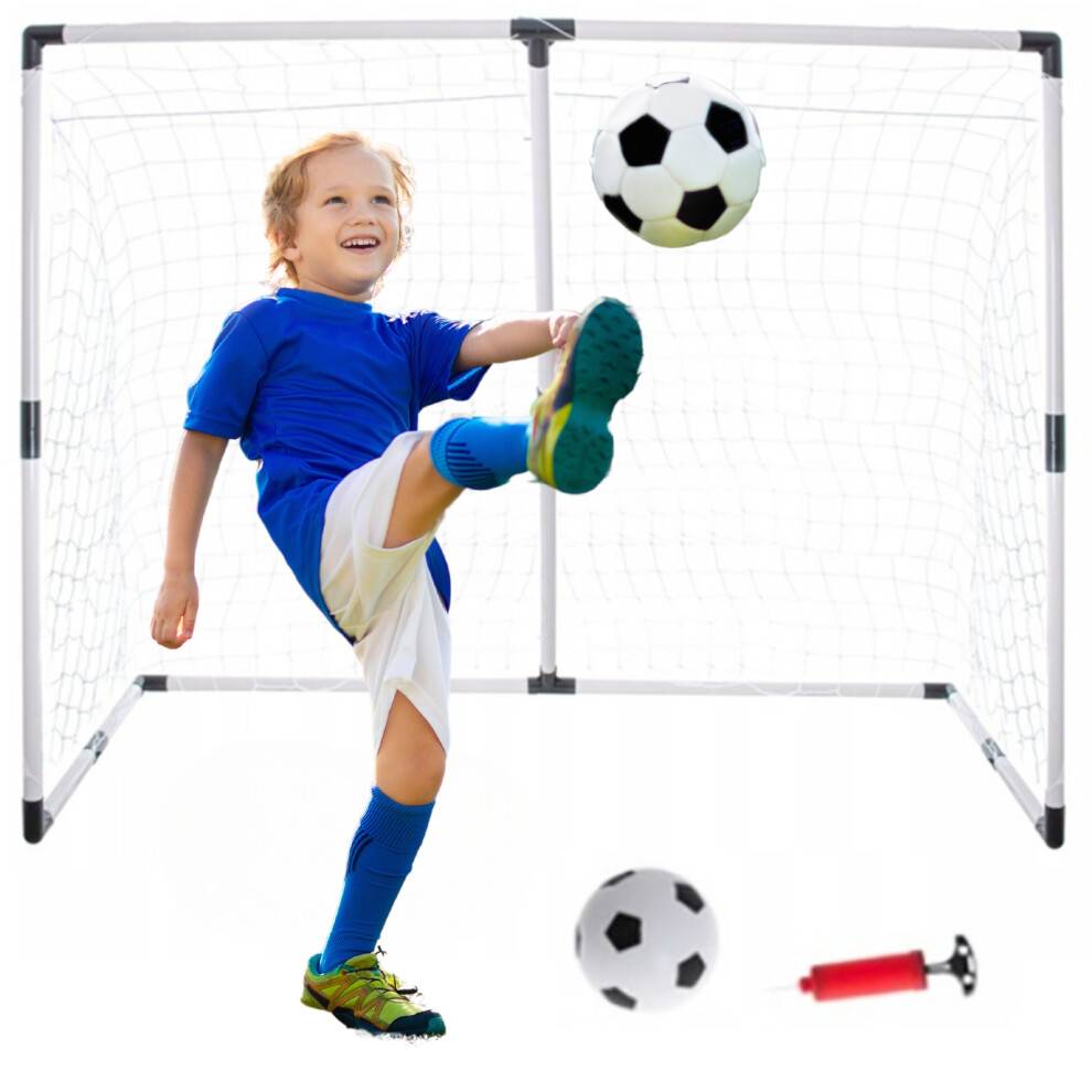 Stort fodboldmål 185x120cm eller to små mål til børn + bold, pumpe