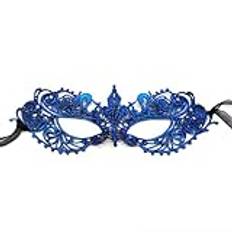 Maskerad sexig spets venetiansk mask för bal, carneval, halloween, bal, karneval, maskerad, cosplay – dam flicka kostym tillbehör, blå