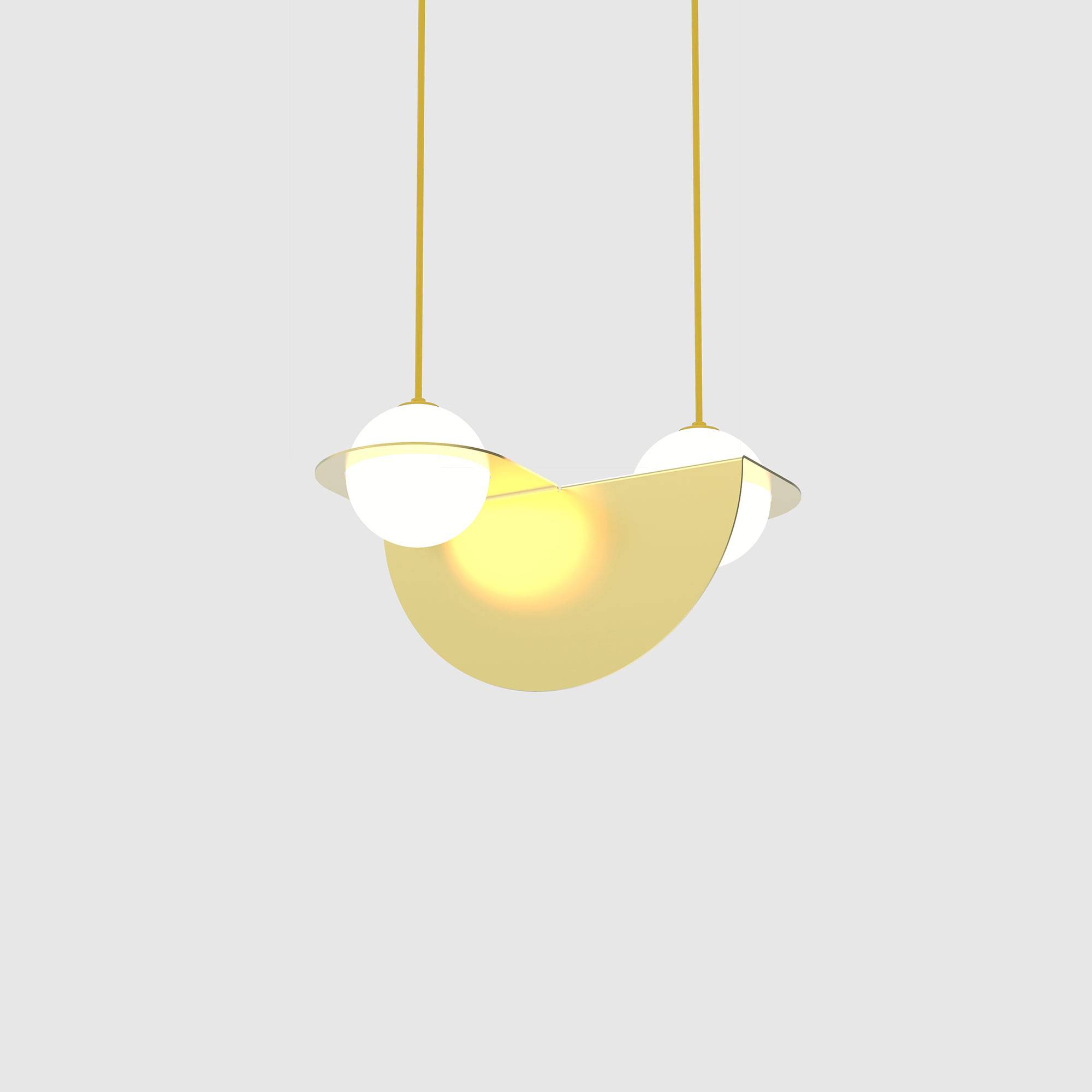 Lambert & Fils - Laurent 01, Angle, Brass frame, Gold wires, Black canopy - Pendellampor - Guld