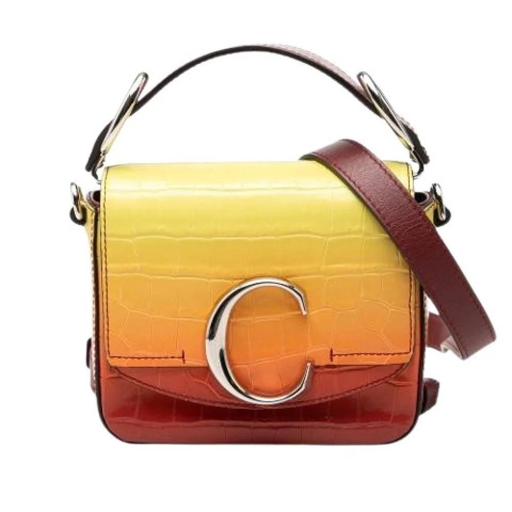 Chloé Pre-owned Pre-owned Mini C Skuldertaske - Vintage - Dame - Gul - ONE SIZE - Uld