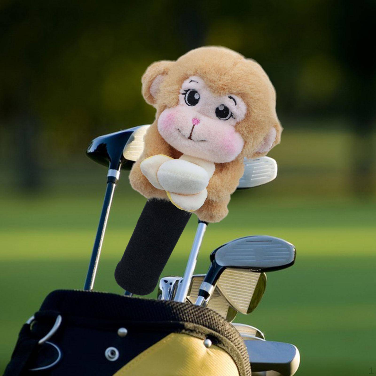 Monkey Golf cover Sleeve Lightweight Novelty Protector for Men Women ljusbrun färg
