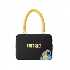 Lightweight 13/14 Inch Laptop Bag With Cute Cartoon Minions Pattern Business Office Briefcase Carry On Laptop Case For Lenovo/HP/Dell/Asus Notebook Wi - Black