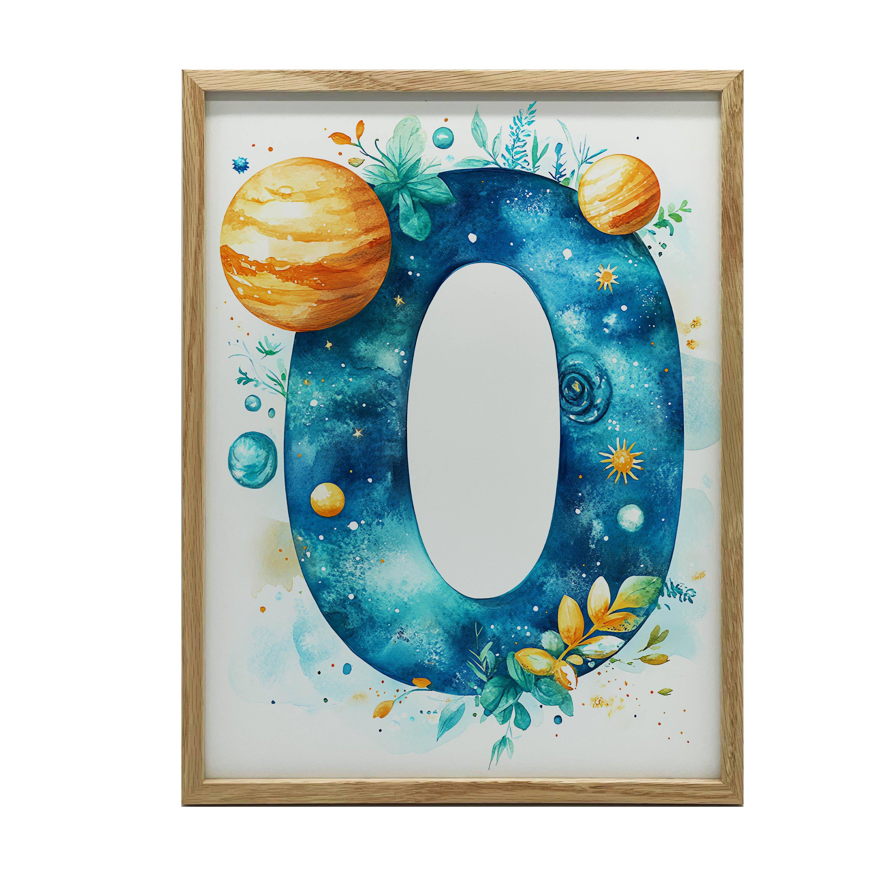 Rymd Bokstav O Affisch Rymd Bokstav O Affisch, 30X40 Cm, Guld Aluminiumram, Matt Papper 230 Gsm 36