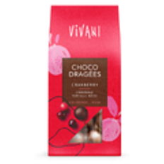Vivani Choco Dragées Cranberry 75GR