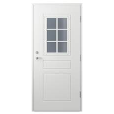 Ytterdörr Warsawa - med glas 9x19 Högerhängd Cotswoldglas Vit NCS S0502-Y