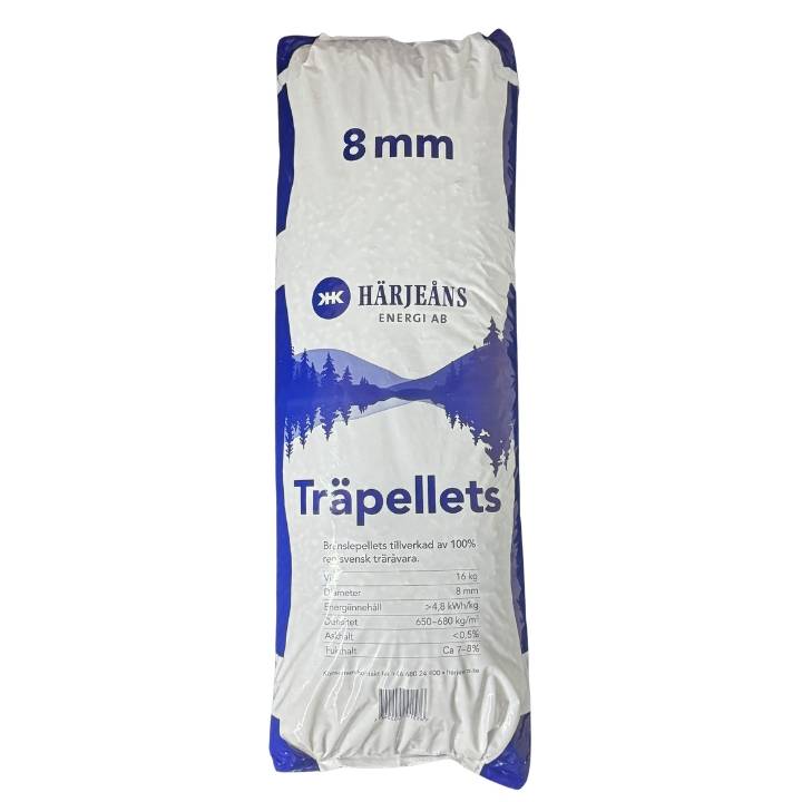 Härjeåns Træpiller Varme Pellets 6mm, 840 kg (84x10 kg sække).
