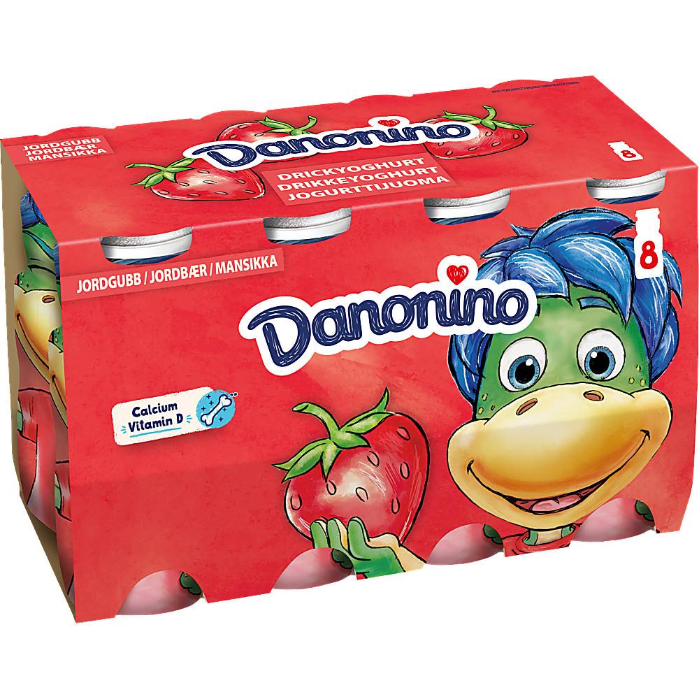 Drickyoghurt Dino Jordgubb 1,6% 8-pack