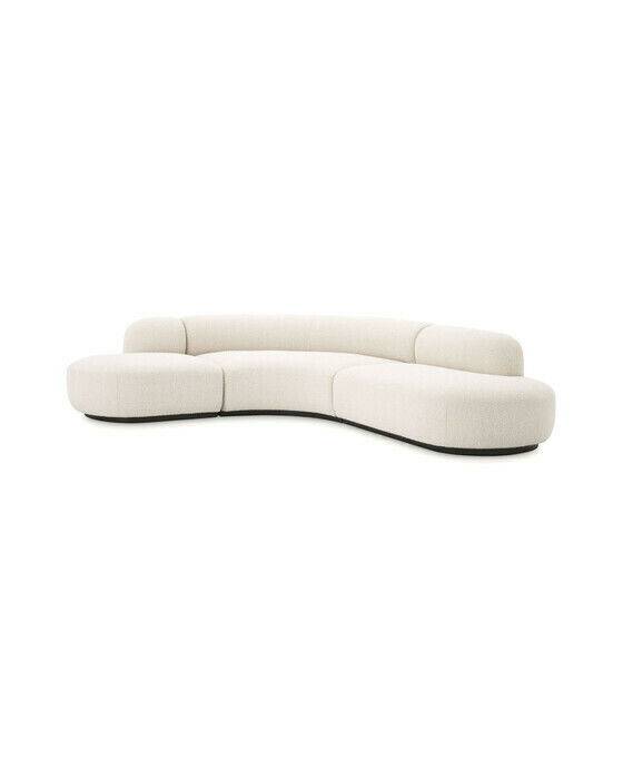 Eichholtz Björn soffa bouclé cream - Vit / Svart (A. 290 / B. 250 / C. 70 / D. 70 / E. 43 cm)