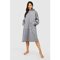 Polar Fleece Oversized Hoodie - grey - One Size