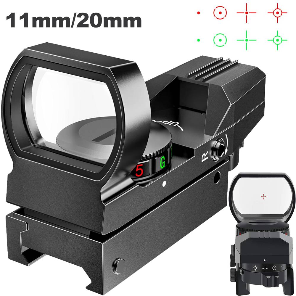 Red Green Dot Sight Scope Riflescope Hunting Optics Reflex 4 Reticle Riflescope Hunting Scope for 11/20mm Rail Gun Sight Airsoft
