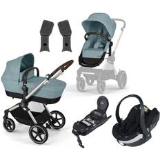 Cybex EOS Lux Duovagn inkl. BeSafe iZi Go Modular X2 & Bas, Taupe/Sky Blue
