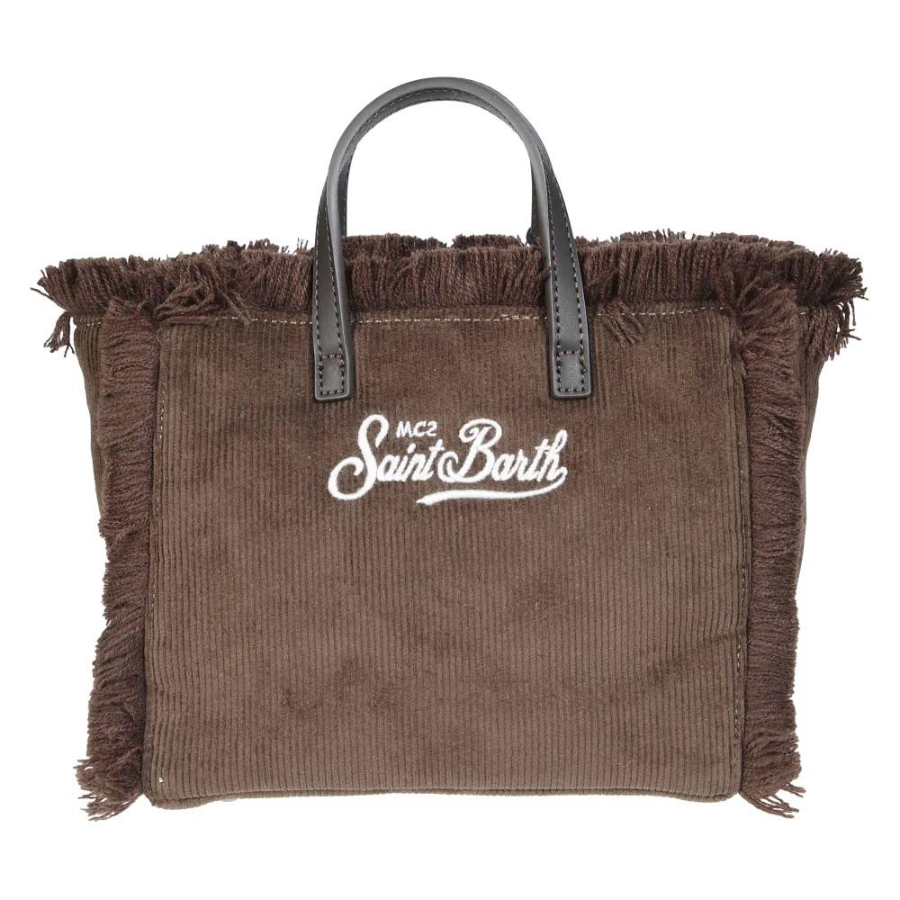 MC2 Saint Barth Vanity Mini Corduroy lille taske med rem - Tasker - Dame - Brun - ONE SIZE - Uld