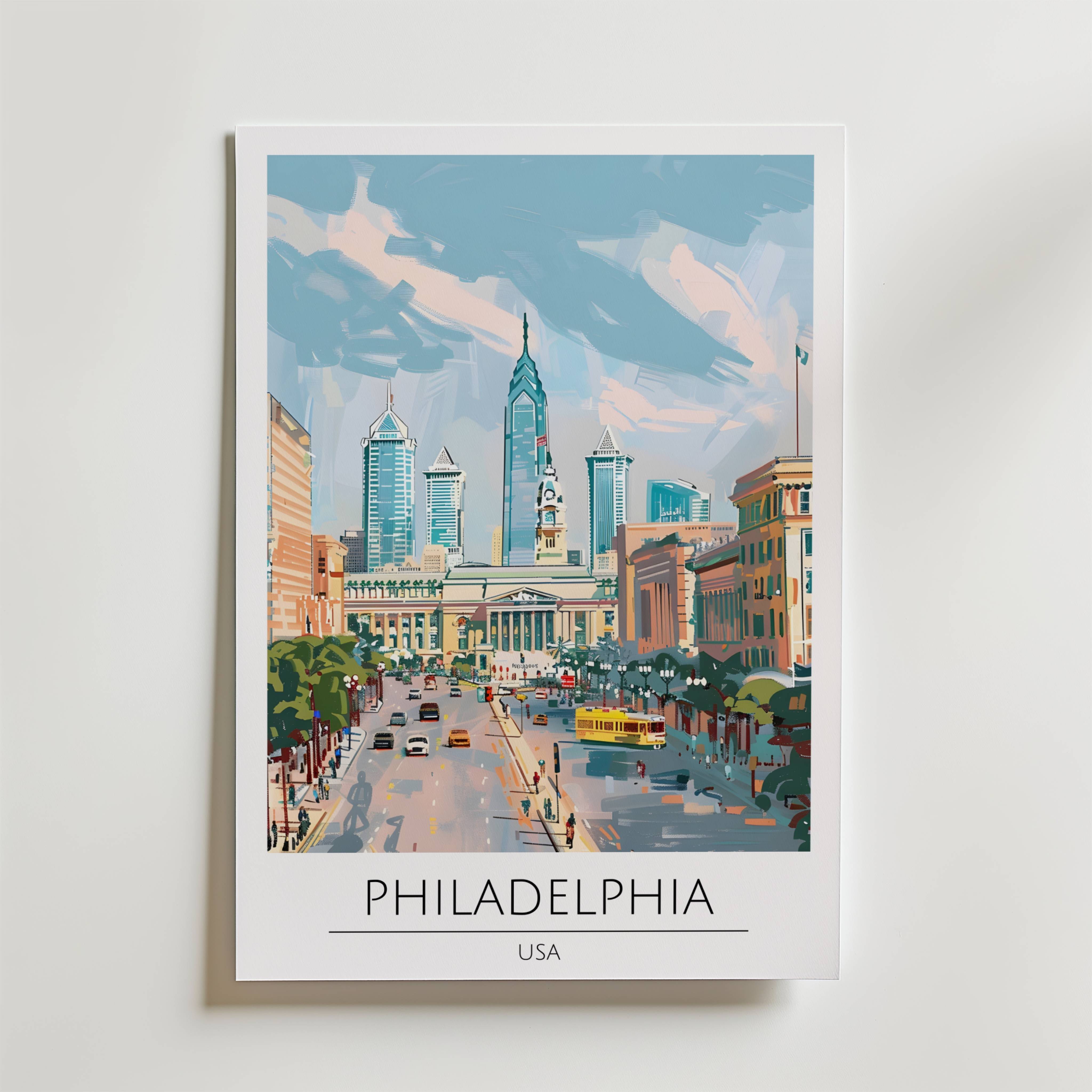 Philadelphia City Hall View Poster - Premium Canvas 30x40 cm