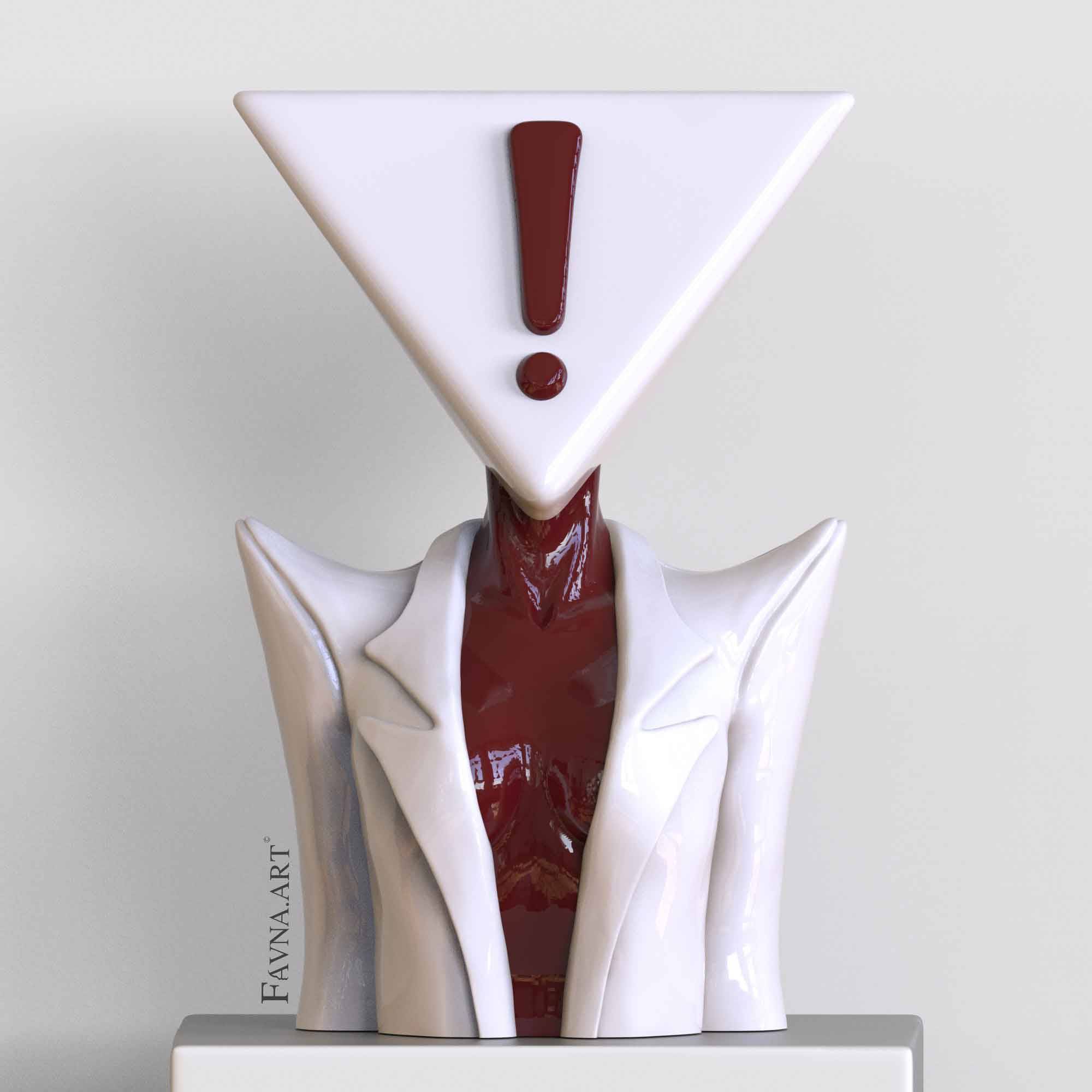 Modern Design Sculpture All-consuming Question & All-consuming Answer - H: 45 cm / 17.7 inch / Wine Red | Only Inverted Answer (H: 45 cm / 17.7 inch)