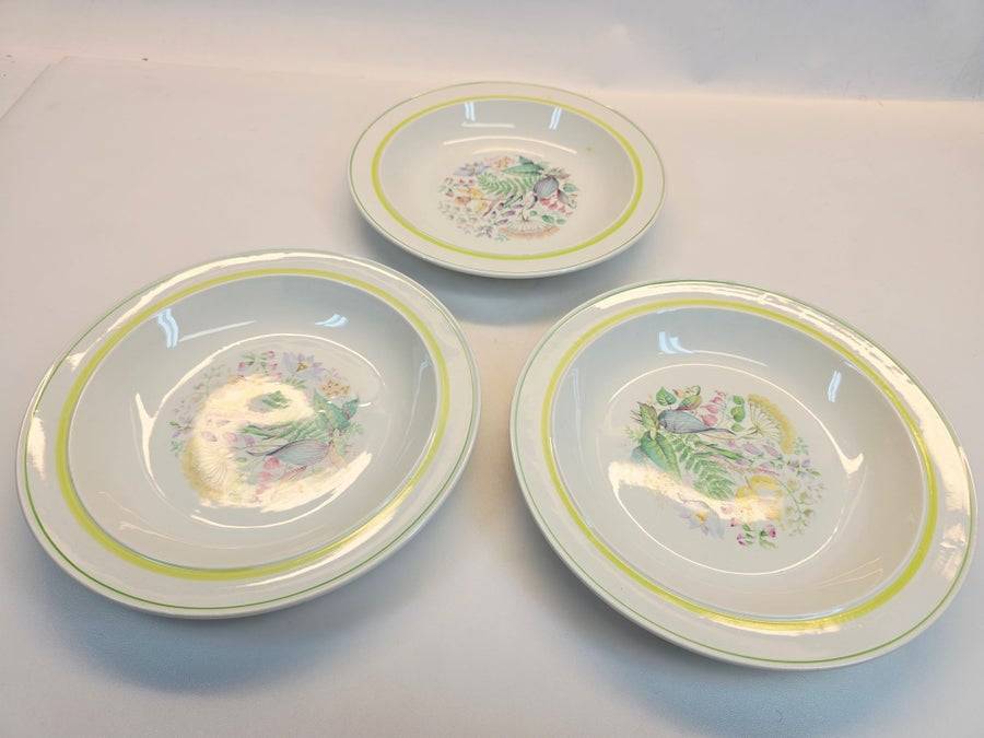 3 djupa tallrikar “Frösö” – Gustavsberg, Stig Lindberg, 22 cm