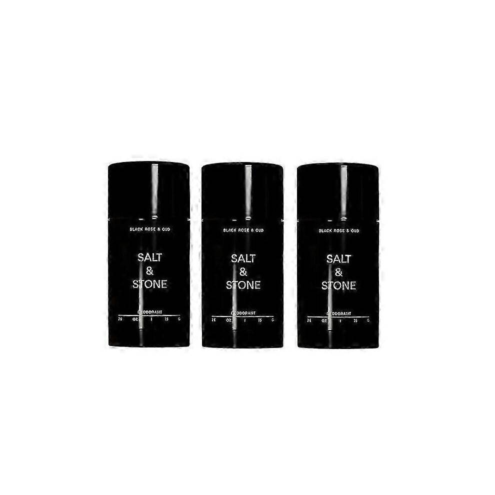 3X Salt # Stone Unisex Black Oud Extra_Strength Aluminum-Free Deodorant # Black 1pcs