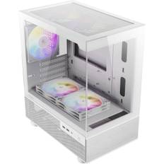 Pillarless CX200M RGB Elite White equipped with 5 compatible ixed mode RGB fans as standard Micro-ATX vit