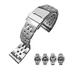 20mm 22mm 24mm Silver Rostfritt Stål För Breitling Premier Avenger Super Ocean Armband Metal Watch Band