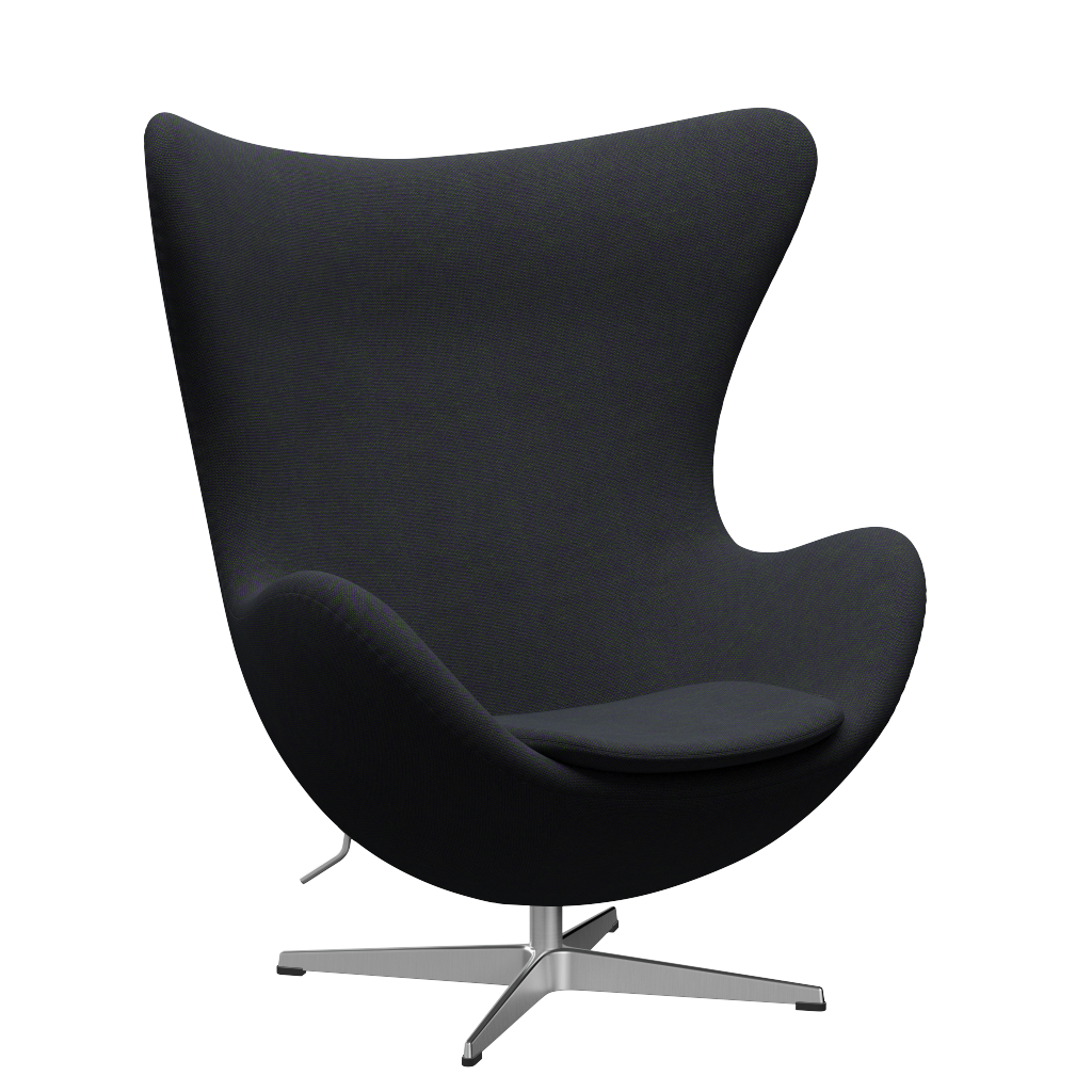3316 Ægget loungestol, stel i børstet aluminium af Arne Jacobsen Hallingdal - 968 Purple/Green - Jacobsen Plus