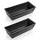 Grizzly - 2 Rektangulära Form för Bröd och Kakor på 30 x 11,5 cm, Motståndskraftiga mot Surdeg och Anti-klibbiga, Färg Svart
