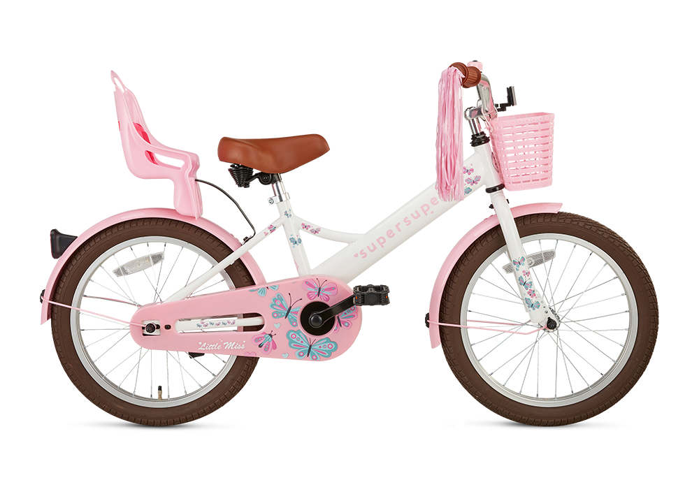 SuperSuper Barncykel LITTLE MISS 18" LOW FRAME, Vit.