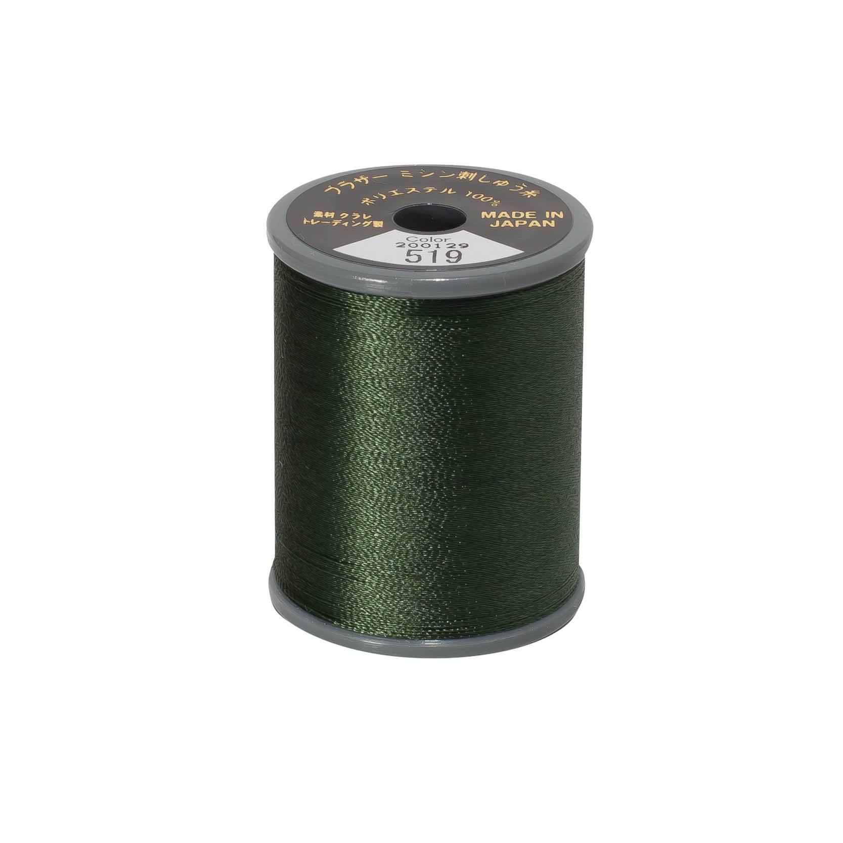 Brother satin-finish broderitråd - 519 Olivengrøn