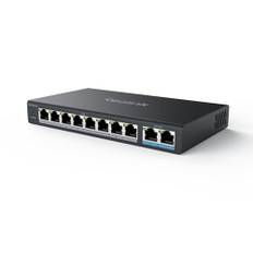 Reolink 8 Ports PoE-Switch, mit 2 Gigabit-Uplink-Ports, bis zu 120W Gesamtleistung für alle PoE-Ports, Netzwerk Switch ideal NVR und PoE-IP-Kameras, IEEE802.3af/at, Unmanaged, RLA-PS1