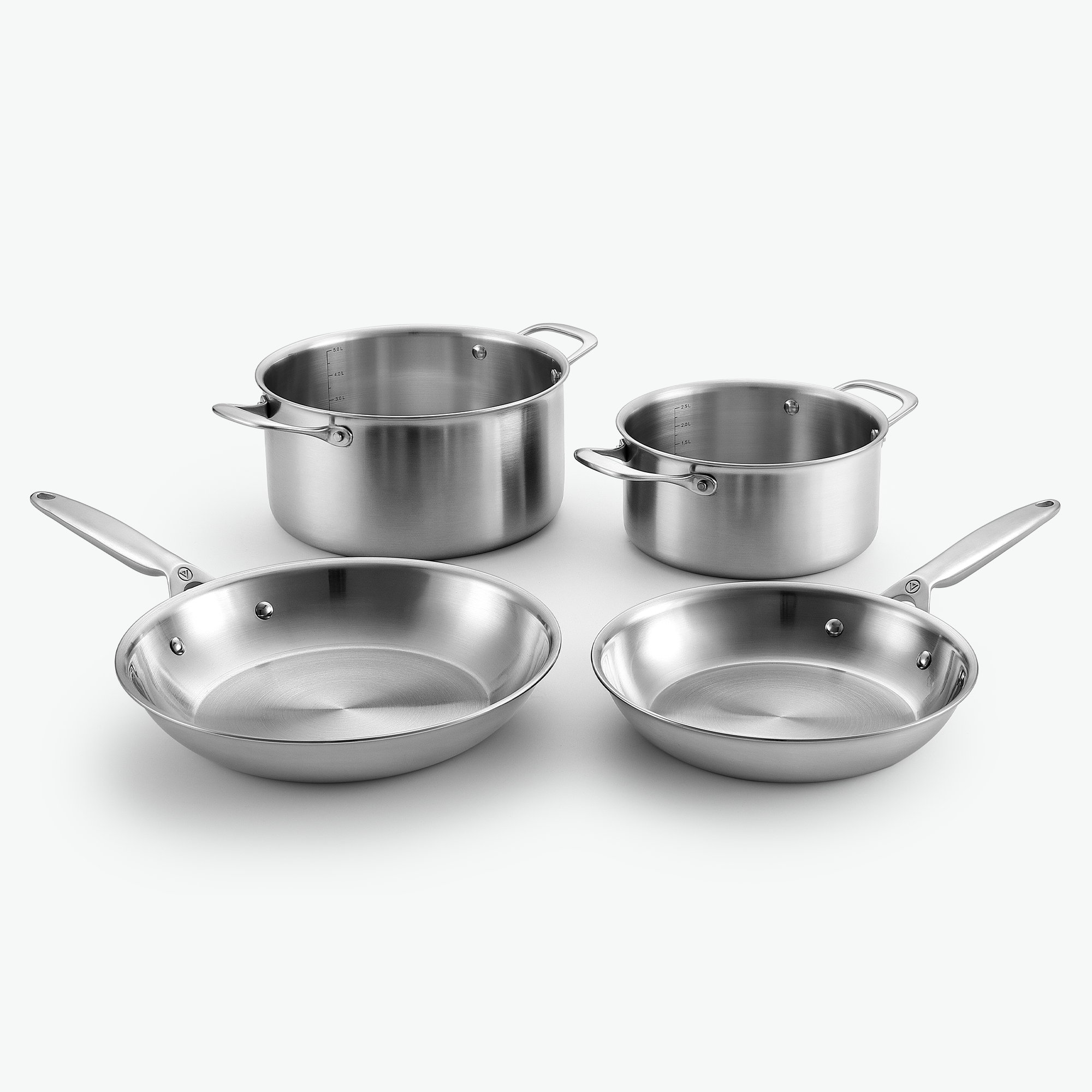 Viretta 3-Ply pande & gryde sæt - Rustfrit stål Essentials Sæt - 4 dele / Uden
