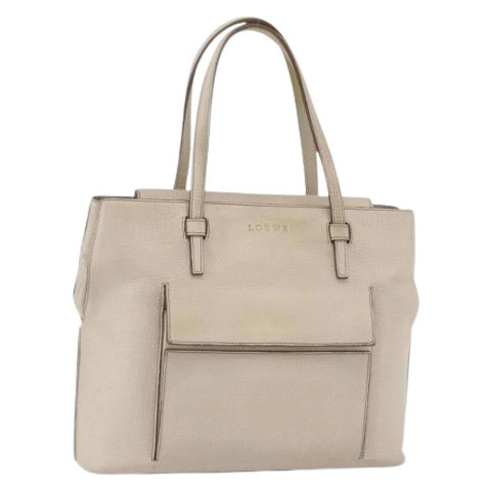 Loewe Pre-owned Pre-owned Læder Tote Taske - Vintage - Dame - Beige - ONE SIZE - Læder