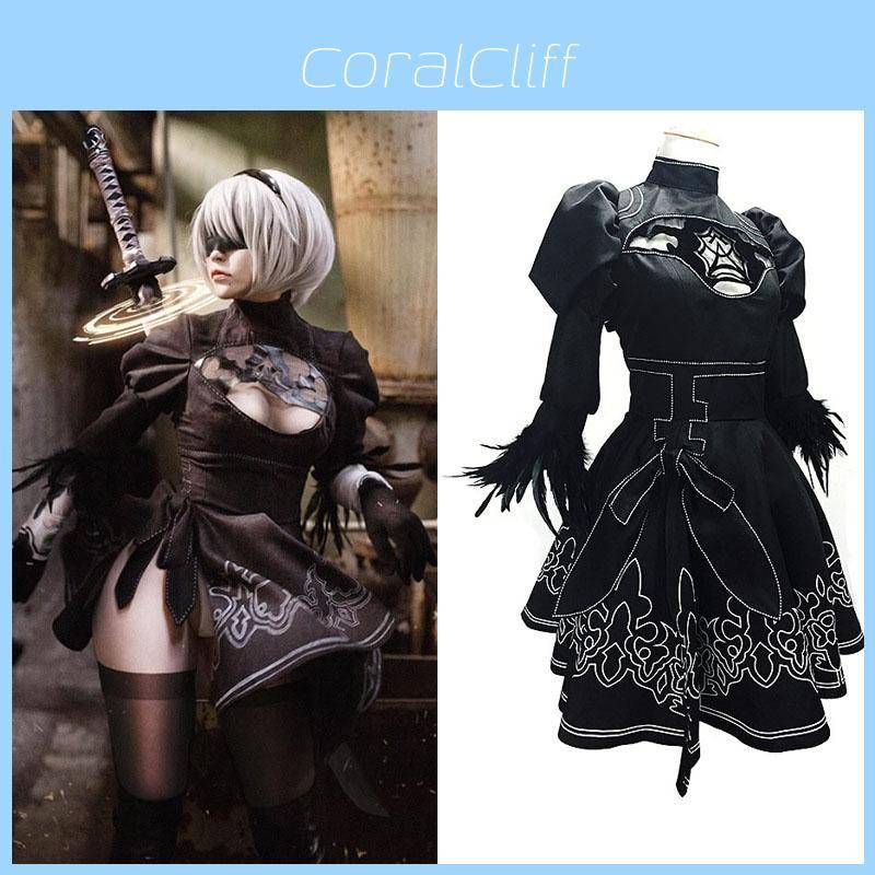 Nier Automata Cosplay Kostym För 2b Syster Klänning Med Spandex Tyg För Anime Rollspel cm