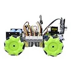 ZIBOXI 4WD Microbit V2 Robot Car Kit Mecanum Smart Robot for Micro:bit Robot Kit STEM Robot Car Python Programmering Robot Kit(Color:With Microbit)