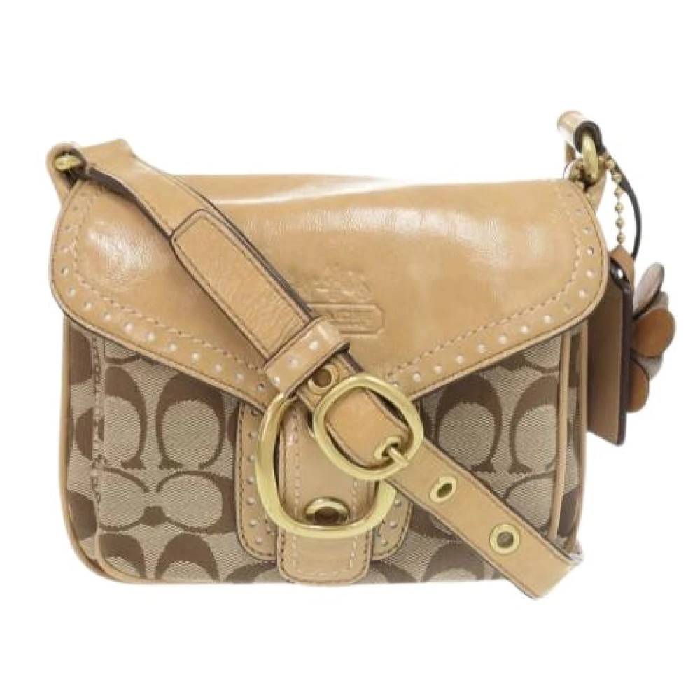 Coach Pre-owned Pre-owned Canvas Skuldertaske - Vintage - Dame - Beige - ONE SIZE - Uld