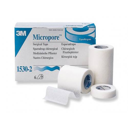 Micropore Vit u hållare 2,5cmx9,1m 12/fp