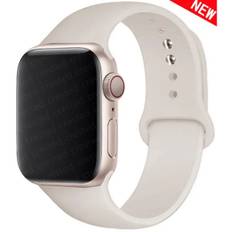 Silikonrem til Apple Watch Band 45mm 44mm 42mm 49mm 41mm 40mm 38mm correa armband iwatch Series 8 7 9 SE 4 3 5 Ultra 6 Starlight