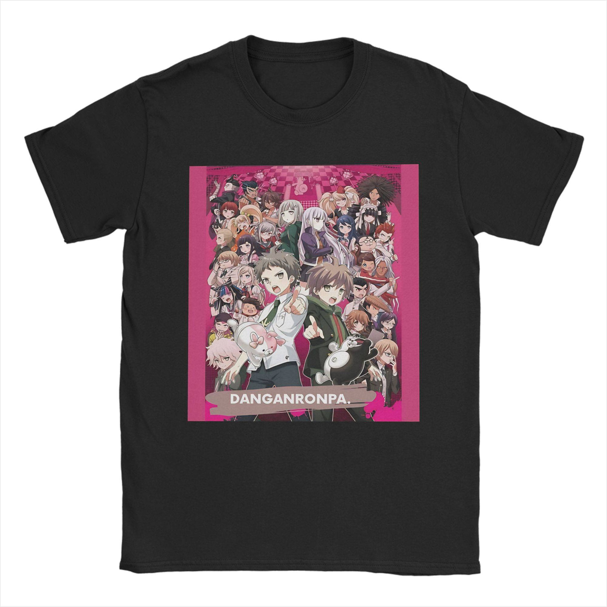 Danganronpa Monokuma T-shirt för Män Kvinnor Grafisk Japansk datorspel Tryck T-shirts 100% Bomull Kläder cm gray