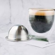 Fyllbara kaffekapslar i rostfritt stål för nespresso vertuo kapsel pod vertuoline gca 1 återanvändbar kaffekapsel kopp filter set