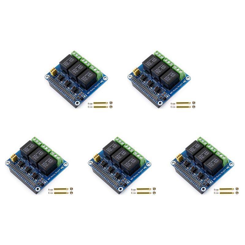 5X Waveshare 5V 3-Channel Relay Module Expansion Board Breakout Shield HAT Kit For RPI Raspberry Pi Zero 2 W WH 2W 3