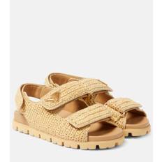 Prada Monolith crochet raffia-effect sandals