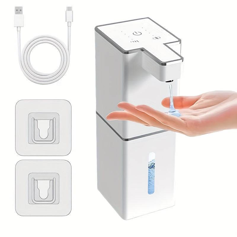 1200mAh Long-lasting Battery | Wall-Mounted Automatic Soap Dispenser with 4-6CM Sensing Range, - White