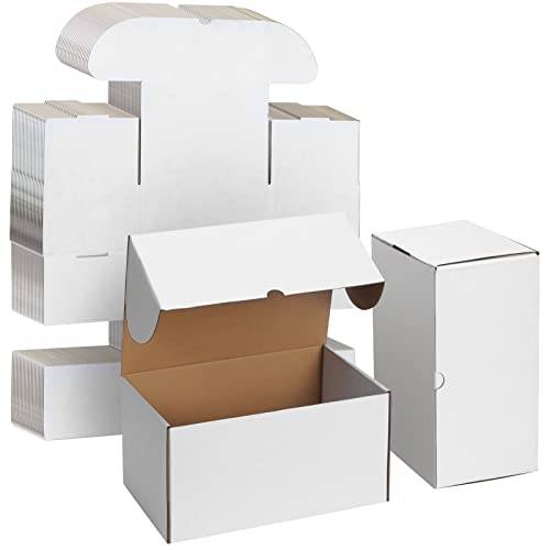 EYMPEU 20 kartonglådor 25,4 x 17,8 x 12,7 cm vit fraktlåda, kraftkorrugerade små postlådor