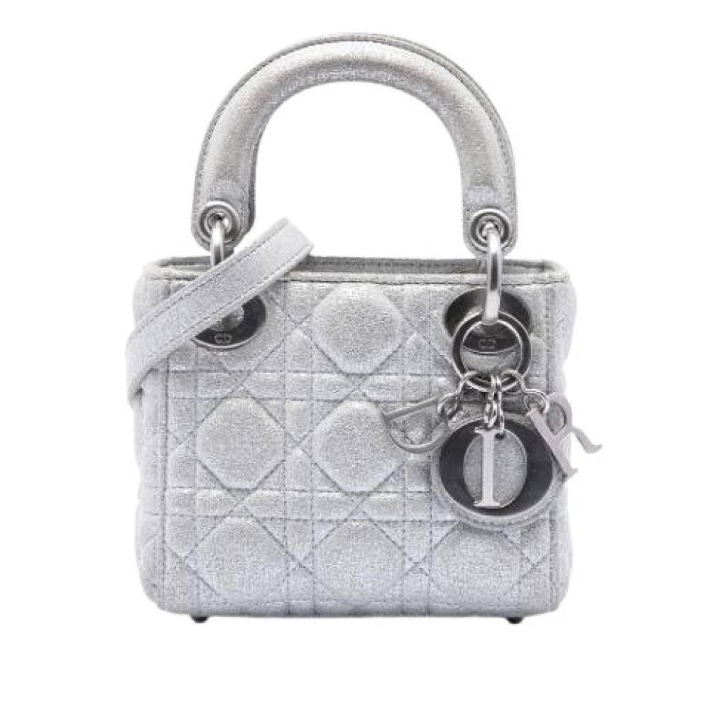 Dior Vintage Pre-owned Lady Mini Bag - Vintage - Dame - Grå - ONE SIZE - Uld