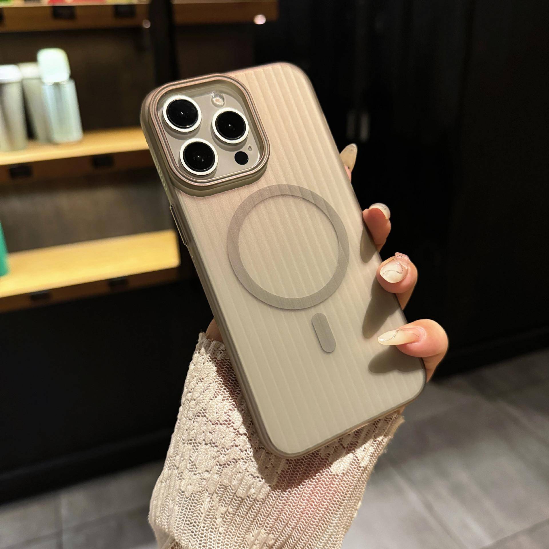 Passar Apple 16 Promax Mobiltelefonfodral Färgglatt Hudkänsligt Magnetiskt Våffelmönstrat Nytt IPhone 15 Matt Skyddsfodral iPhone 11