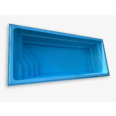 Glasfiberpool Diamant 6,50 x 3,00 x 1,55 m (Anpassningsbar) Lillehammer: 7,84 x 3,78 x 0,87m i Klarglas (Antracit) Utan Poolvärmepump